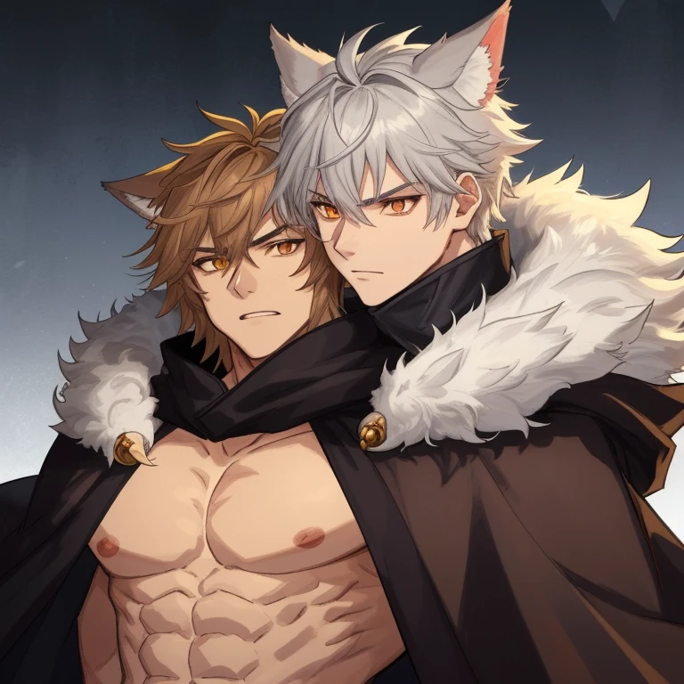 white fox, pink eyes, pubic tattoo, tattoo on uterus, shorth hair, Bblack hair, Sweater Man, femboy, bisexual man, velues, nighttime city, glare eyes, no feelings, Long Tail, collared, work of art, puppet, bat wing, shy, white headphones, fox tail, maximum quality, essential, slime essential, white body, Nome Neve, fox tail, black tail, transfur fox, 2 Boys(snow fox), little ???, open coat,