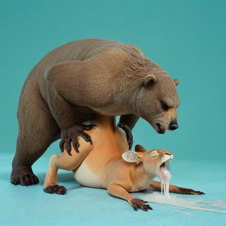 (duo:1.2), ((((faceless human, deer, feral)))), standing on all fours, on table, indoors, masterpiece, high quality, realistic, detailed background, ((((side view, anal)))), ((((inflation, excessive cum, hyper penis, doggystyle, stomach bulge, penis penetrating anal))))