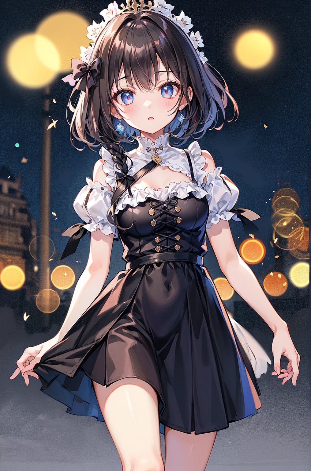 high quality、最high quality、Complete limbs、Ultra-high resolution、Shining Eyes、Full hands and fingers、Slender beauty、、Black Hair、White dress、White skin、beautiful、((最high quality)), (Very detailed), (High-definition CG synthesis 8K wallpaper), 高いly detailed, 高い-definition raw color photos, Professional photography, (((Bokeh))), Written boundary depth,Underwear visible