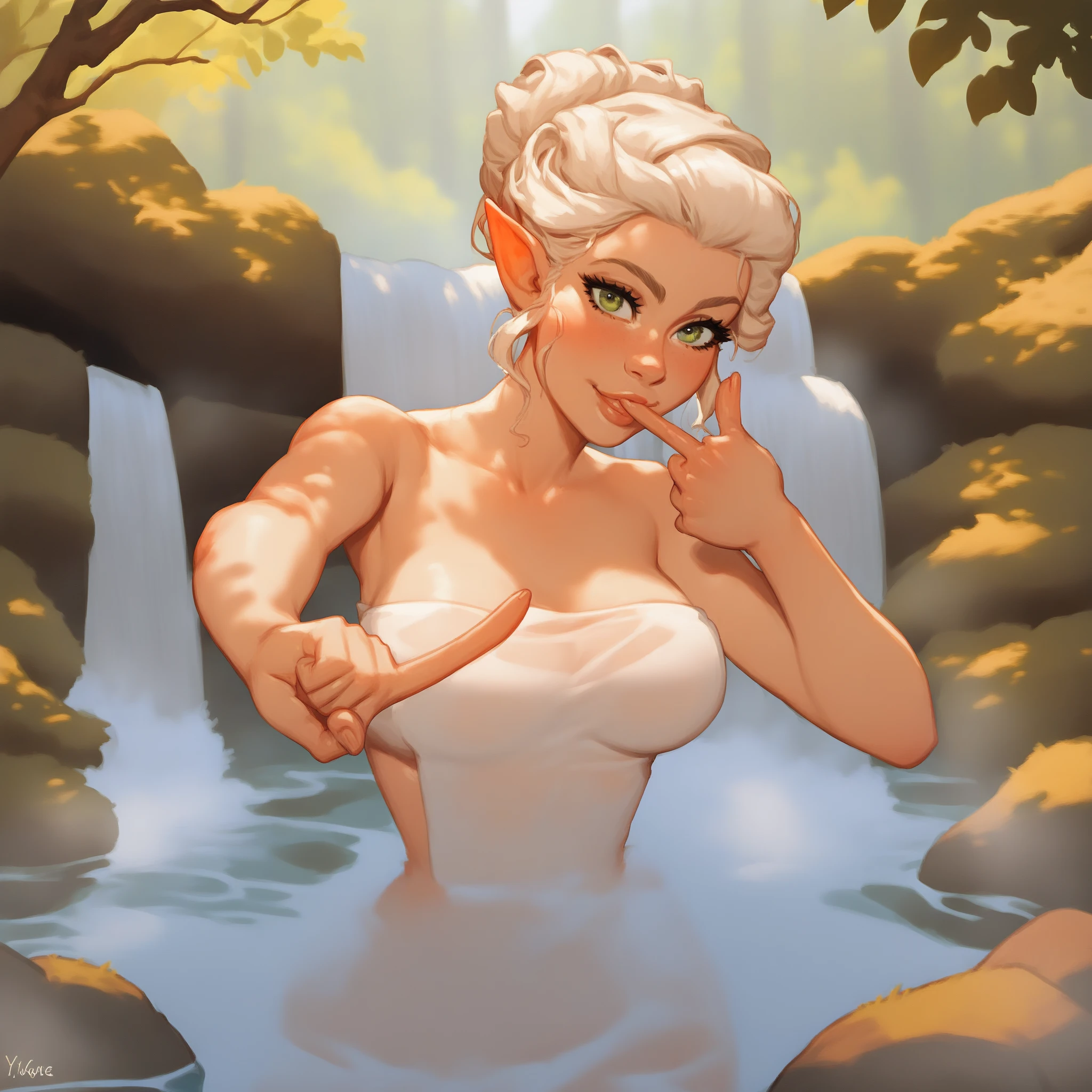 small young skinny pretty white girl, sexy, cute, wet, model, spread legs, seductive, waterfall, drenched, cum on body, flat chest