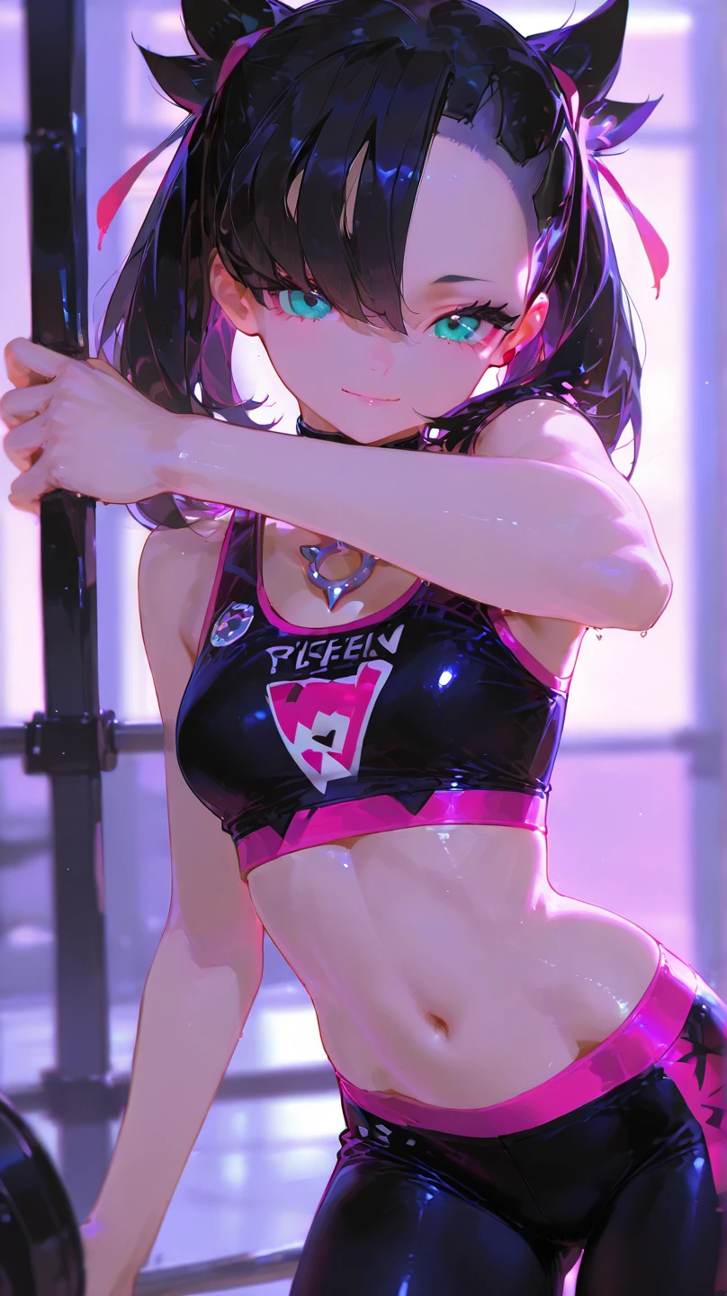 1970s Aerobics Style、sneakers、Detailed picture、girl、25-year-old woman、Dynamic and lively pose、Crotch line、Erect nipples