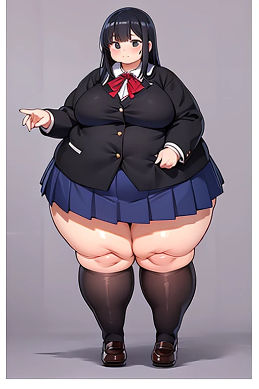(masterpiece, best quality, highly detailed), 1girls, big belly, blurry background, huge belly, art by kipteitei, round belly, chubby, curvy, simple_background, gradient_background, belly grab, enormous belly, fat belly, thicc, bigger belly, really big belly, jiggly belly, shirt covering belly, belly cover by shirt, glasses, ((lolita)), casual clothes, skirt, thighhighs, ((full body)), long hair