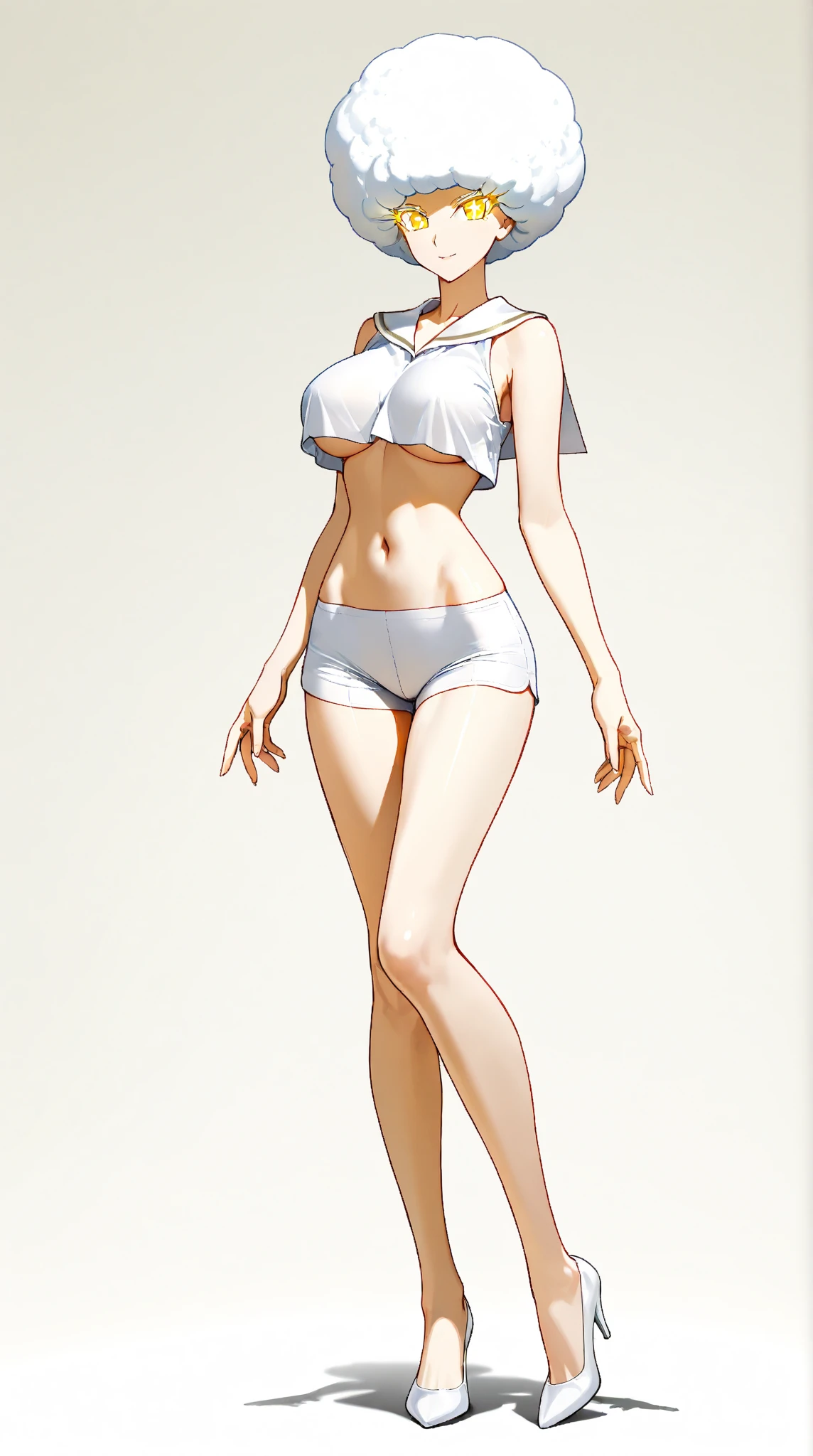 masterpiece, Best quality, a high resolution, a high resolution, extremely detailed, young women in bikinis. long legs. tanned skin. whole body. bald head. White background