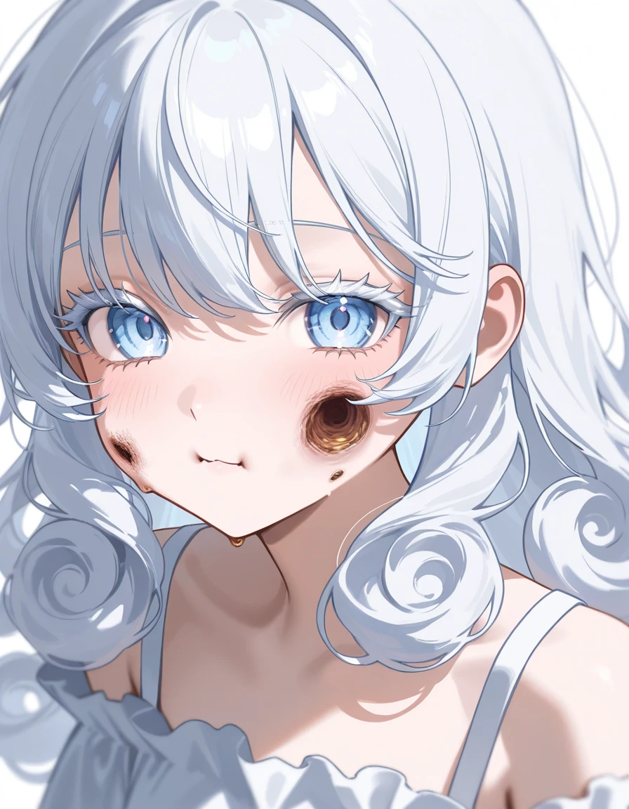 wet and messy,to have white paint poured over one's head,to be embarrassed,a lot of white paint gets into the mouth