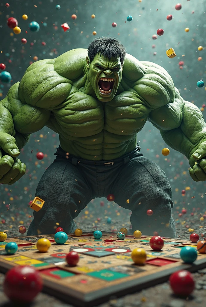 Hulk cutting birthday cake in a labratory