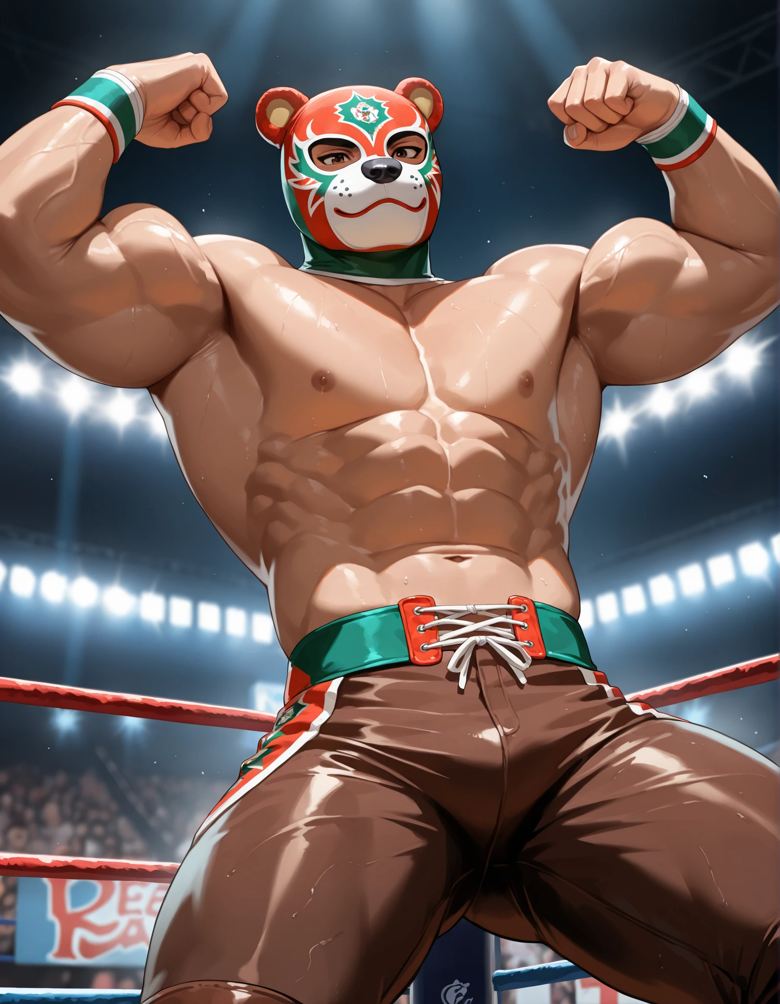 tiger dancer (zootopia), sexy dancing, sexy, furry body, muscular, underwear, male, masculine, 4k, high resolution, detailed, correct anatomy, cartoony proportions, (club background, bright lights), (by negger, by juiceps, by wfa:1.1), detailed eyes, flirting face, cel shaded, cartoony colors, (shiny fur, glitter on body, sparkling body:1.2), sexy
