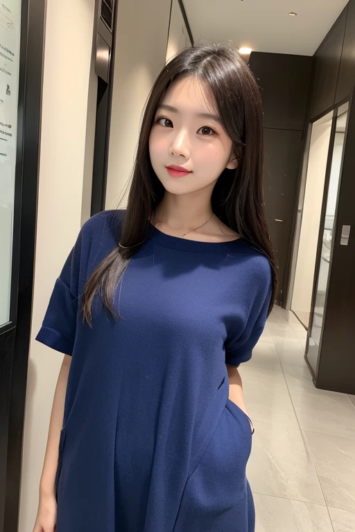 South Korea　Beauty　clothes　smile　White background　Eye power　No pause