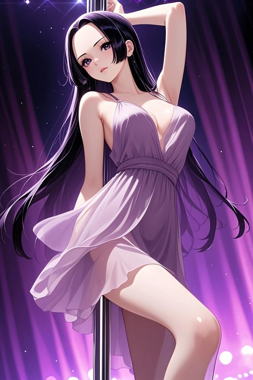 A superb exquisite Chitanda Eru, full body, purple eyes, black hair, natural straight hair, straight bangs, solo, ((idol)), ((on stage)), extremely delicate, straight facial features, peerless beautiful girl, soft, (sensual), (kawaii), dreamy quality, light white and dark brown, exaggerated facial features, solid color, frank holly, delicate face, bright lips smiling, slender waist, soft curves, real light and shadow, super fine, 4k, natural moving, Ultra high resolution, (masterpiece:1.2, best quality), (finely detailed beautiful eyes: 1.2), (beautiful detailed face)
