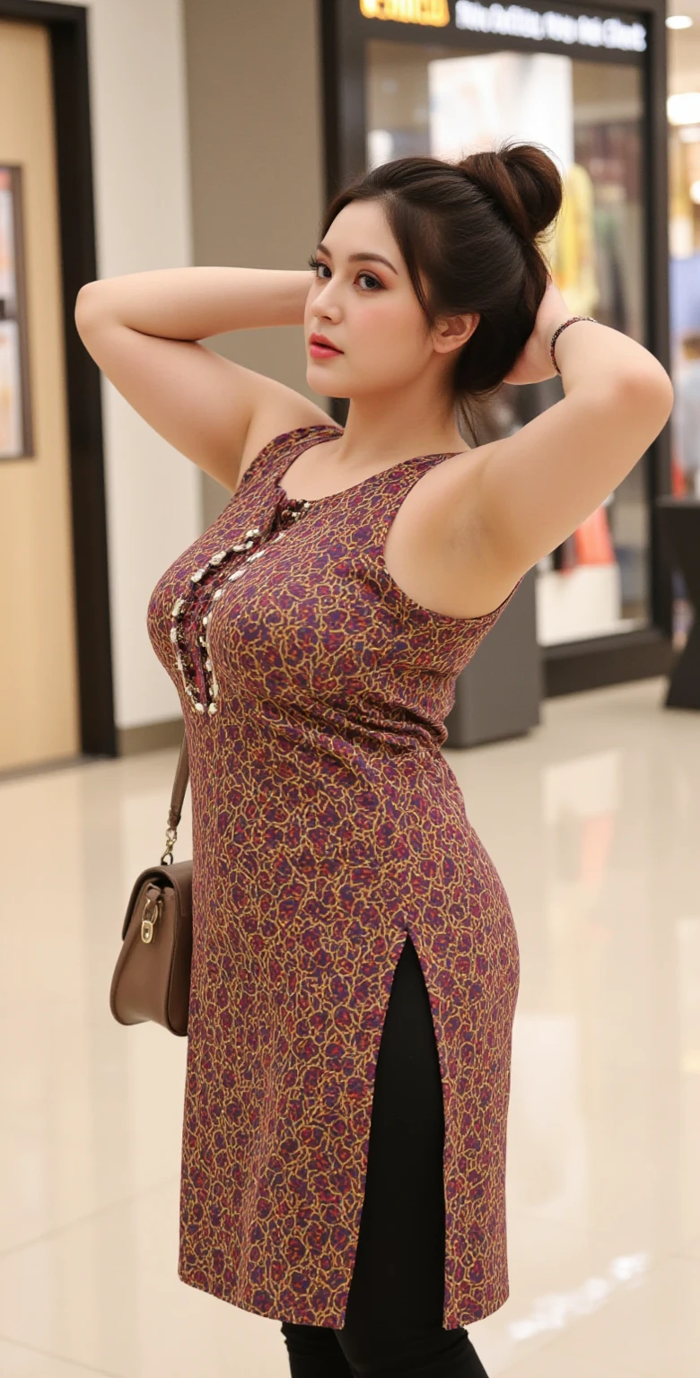 ((best quality)), ((masterpiece)), (detailed), perfect face, araffe woman in a long dark-blue shirt and blue denim skirt walking down a street, thicc, wavy short hair , she has a jiggly fat round belly, bbwchan, wearing tight simple clothes, skinny waist and thick hips, widest hips, her belly is fat and round, soft curvy shape, hyperrealistic full figure, wearing a cute top, wide hips, wearing 10 bracelet , wearing huge diamond necklace