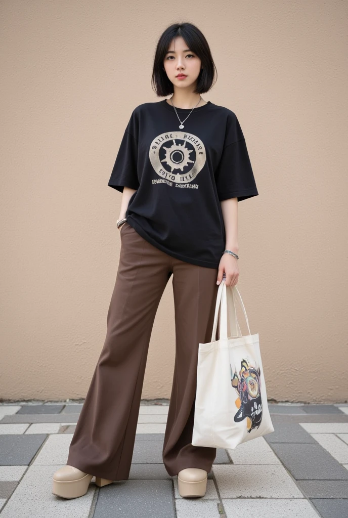 Zhu Ai_Villas，RAW photos，Brand photos，（highdetailskin：1.2），8k ultra high definition，digital SLR camera，gentlesoftlighting，high high quality，filmgrain，富士XT3，20 years old Asian woman，Wear simple clothes，T-shirt and skinny jeans，Detailed clothing details:1.3，perfect body figure，Super detailed facial details and skin，Fair and tender face and skin，二重まぶた，Super detailed eyes，Sweet smile:0.5，fully body photo