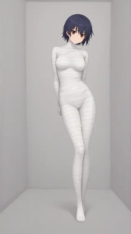 Emaciated body and hungry stomach，Very slim waist and legs，Thin figure，Sunken abdomen，tightsuit