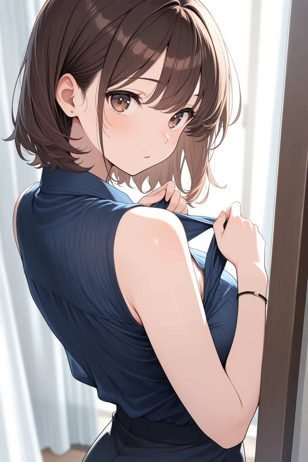masterpiece, highest quality, High resolution,Anime Style、Brown Hair、Short Hair、