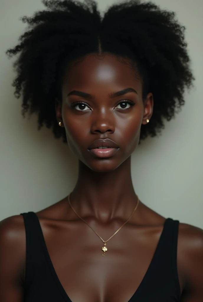 A BEAUTIFUL HAIRLESS BLACK GIRL WITH GRAY EYES NAKED