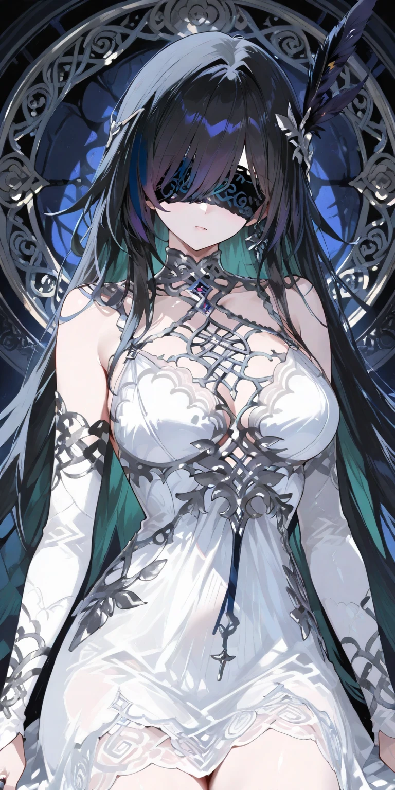 Fox ears,From the ceiling, Dim Lights, Dark atmosphere, Oil painting style, Vibrant colors, Passionate. (best quality, high resolution, Super detailed, actual:1.2), net, Trapped, Exquisite facial features, Black long hair,fear in her eyes. Half of the body is exposed,(gag:1.4),