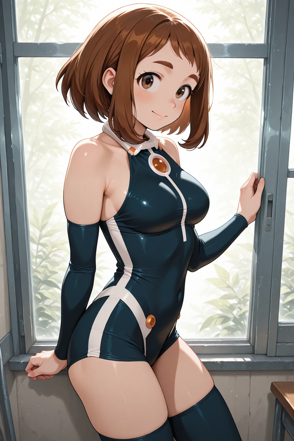 （（super high quality,Ultra-high resolution,16K,super masterpiece,Ultra HD ,Detailed shading,））Dark back alley,（（One woman,Sexy older sister））,Cleavage,White jumpsuit,Zipper up to the crotch,popped Tight collar,smile,blush,Sweaty,Looking straight ahead,holding a microphone in his hand,A small amount of drooling,Love juice from the crotch,slouch,