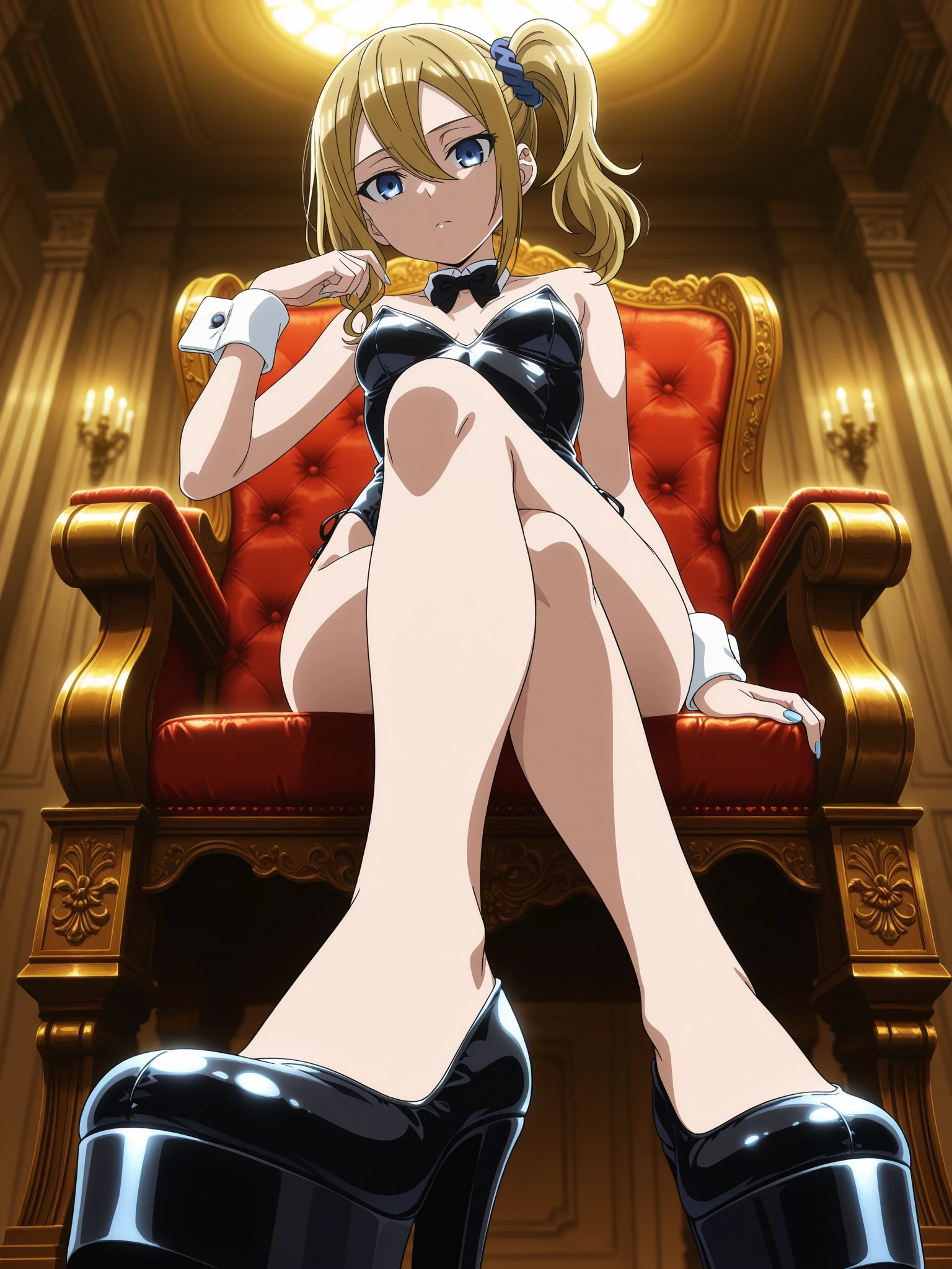 a close up of a woman in a bunny suit with a red shoe, pop up parade figure, pvc figurine, anime figurine, anime figure, posable pvc, anime pvc figure, sexy pose, anime action figure, sexy pudica pose gesture, anime barbie in white stockings, very sexy pose, ( highly detailed figure ), full body close-up shot