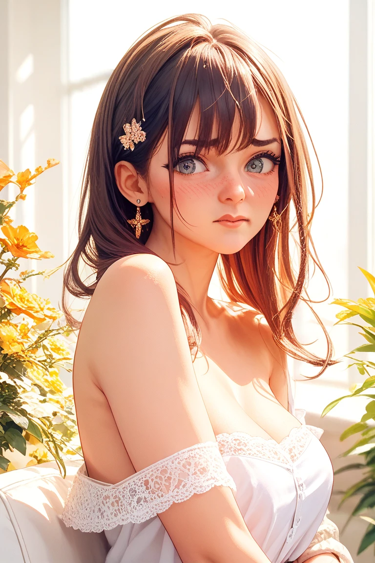 (Masterpiece, BestQuality:1.3), (ultra detailed:1.2), (hyperrealistic:1.3), (RAW photo:1.2), High detail RAW color photo, professional photograph, (Photorealistic:1.4), (realistic:1.4), professional lighting, perfect anatomy, (Big Breasts:1.2), (blush, detailed face), (cheerful Smile:1.5), Trending Hair&Trending Hairカラーをランダムに, earrings, necklace, bracelet, sexy, erotic sexy, Random sexy gravure poses, (Beauty in yellow dress。The background is a spring flower field。A bright smile on her face。Her hairstyle is medium curls and pink.。The pose is picking flowers。:1.3)