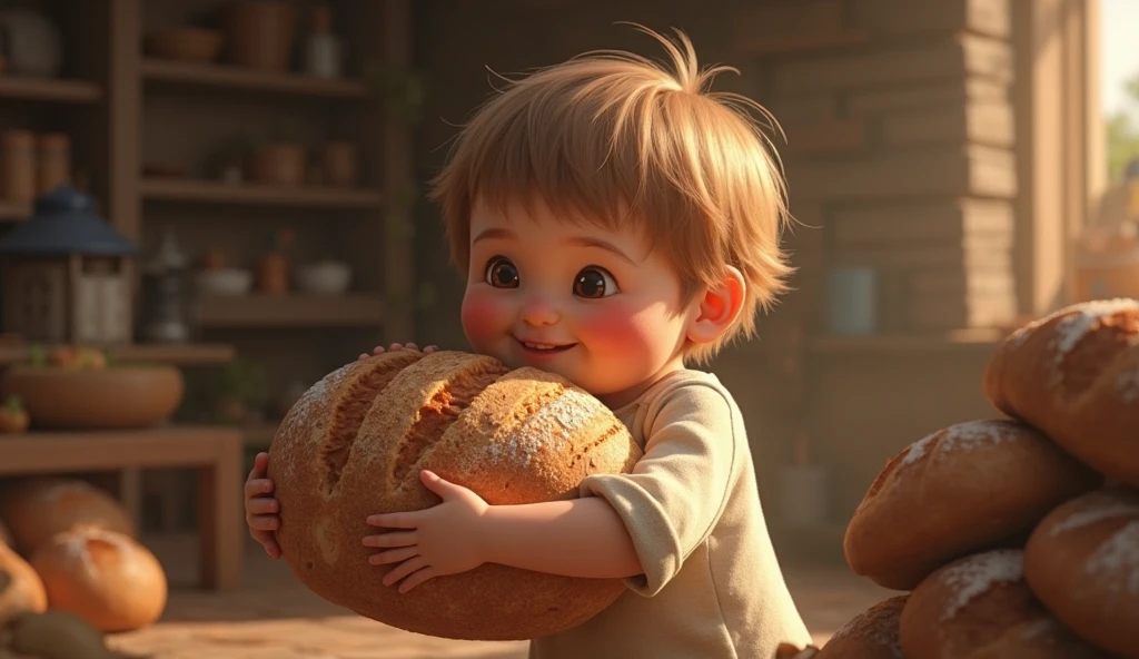 A child making bread 