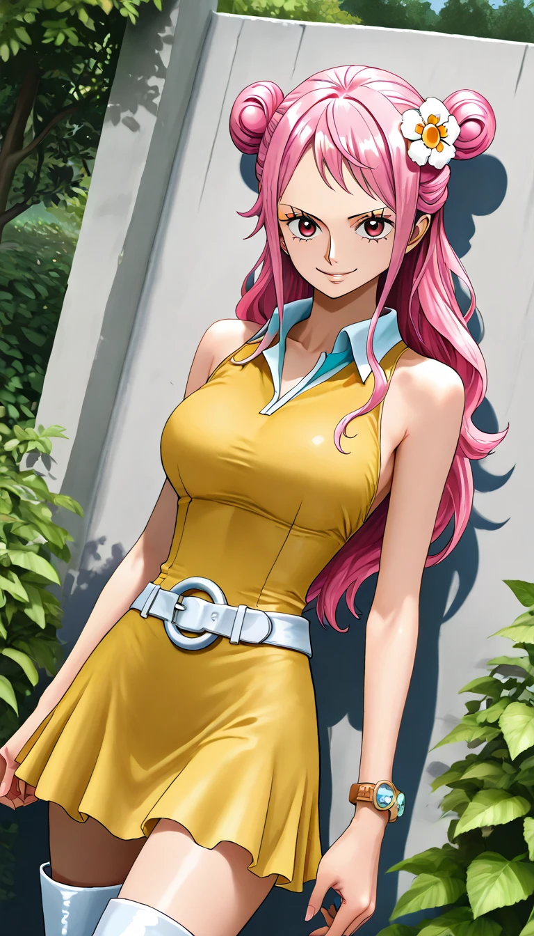 "(masterpiece:1.1), best quality,
1girl, (80s anime style:1.3), (eyelashes:1.5), (loli:1.2),
(intricate high detailed body:1.2),
(orange hair:1.1), (hair between eyes:1.1), (twintails, drill hair:1.2), (flower brooch, hair ornament:1.2),
green eyes, (lip stick:1.3),
(curvy body:1.1), (gigantic breasts:1.5),
(light smile:1.2),
(see-through cloth bikini armor:1.2),
(knight armor, armored boots:1.2), (fur:1.1), (accessories:1.1), crystal necklace,
standing, hand on hip,
(upper body, cowboy shot, looking at viewer, from front:1.1),
daytime, outdoors"
