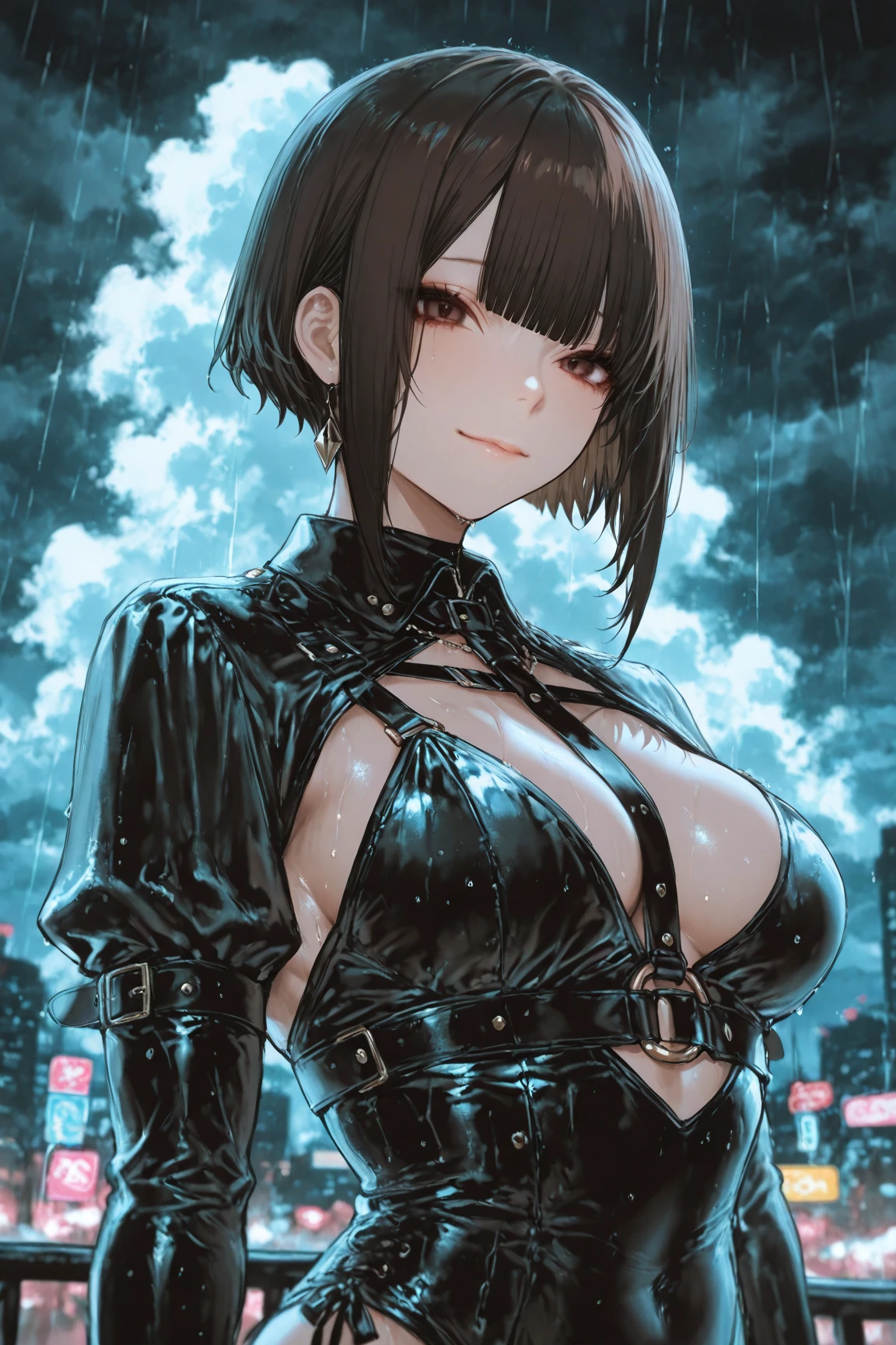 (masterpiece:1.3, top-quality, ultra high res, ultra detailed), (realistic, photorealistic:1.4), beautiful illustration, perfect lighting, natural lighting, colorful, depth of fields, ,
beautiful detailed hair, beautiful detailed face, beautiful detailed eyes, beautiful clavicle, beautiful body, beautiful chest, beautiful thigh, beautiful legs, beautiful fingers,
looking at viewer, 1 girl, japanese, high school girl, (perfect anatomy, anatomically correct), cute and symmetrical face, babyface, perfect face, perfect eyes, shiny skin, slender,
(long hair:1.7,hair:0.8, cyclamen hair), hair eyes, emerald red eyes, long eye lasher, (large breasts:0.8, seductive thighs),
((long sleeve light purple knit dress, black tube top)),
(beautiful scenery), summer, evening, (school), (lovely smile, upper eyes),