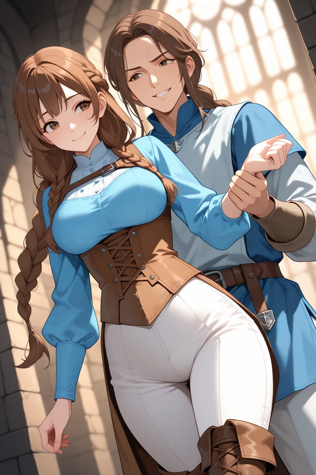 Mulher no estilo anime com grandes seios e uma bunda avantajada