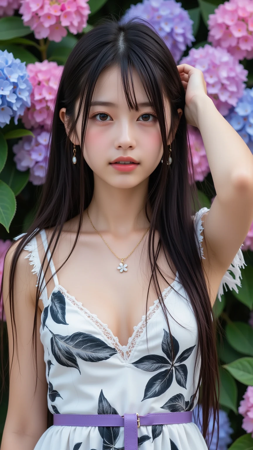 (best quality,4k,8k,highres,masterpiece:1.2),ultra-detailed,(realistic,photorealistic,photo-realistic:1.37),Gypsy dress,small breasts,beautiful detailed eyes,beautiful detailed lips,extremely detailed eyes and face,long eyelashes,wavy hair flowing,undulating curves,subtle makeup,luminous skin,slender figure,graceful posture,colorful floral background,colorful ribbons,ethereal atmosphere,gentle sunlight,playful expression,elegant movements,romantic ambiance,soft breeze,harmonious composition,elegantly dangling earrings,vibrant colors,pastel palette,delicate ornaments,bokeh lighting
