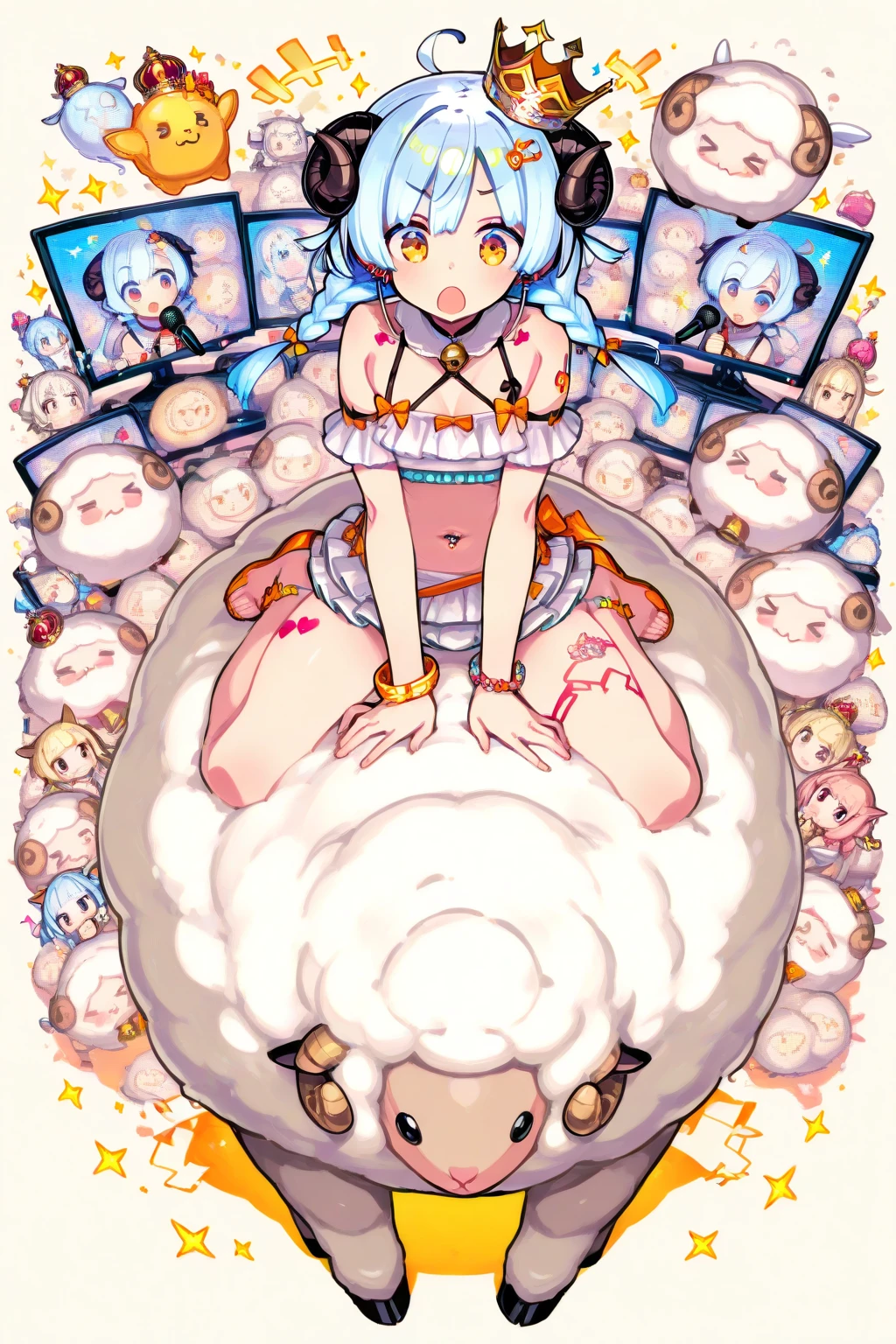 The setting is a city, perfect white-haired girl, loli, White-haired, white-haired god,pregnant,naked,breast milk,lactation,breastfeeding,Excited face,Breastfeeding,Little Curve Lori, guvez at Pixiv ArtStation, white-haired girl, nightcore,Face super detail,pussy,breast,nipple