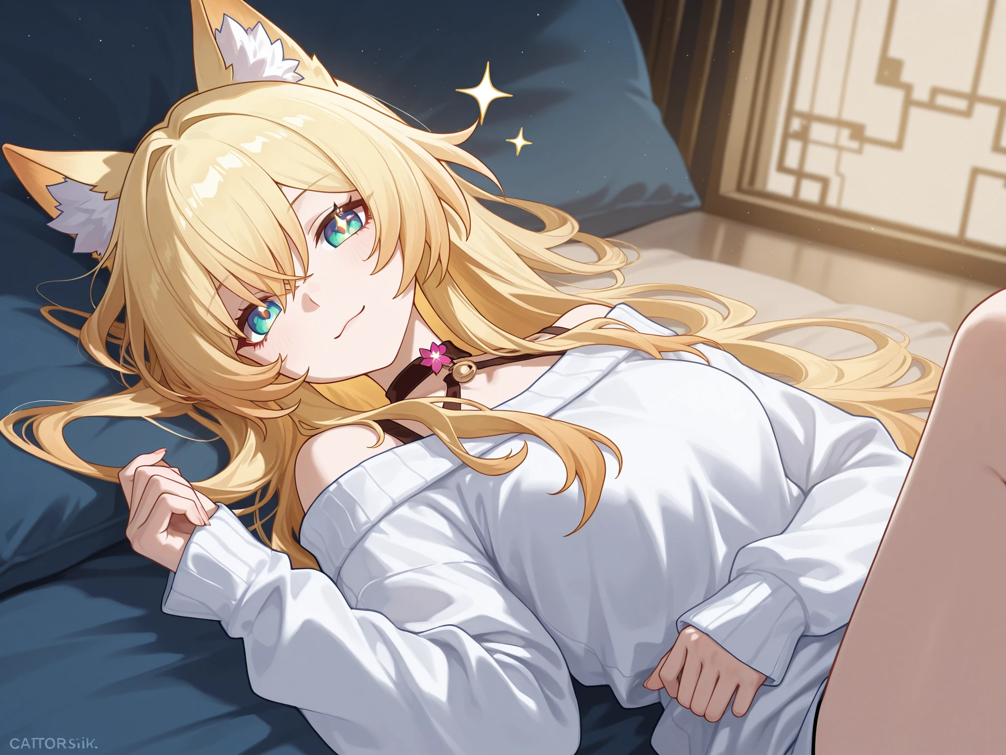 catgirl sparkle (Honkai star rail) digital anime style