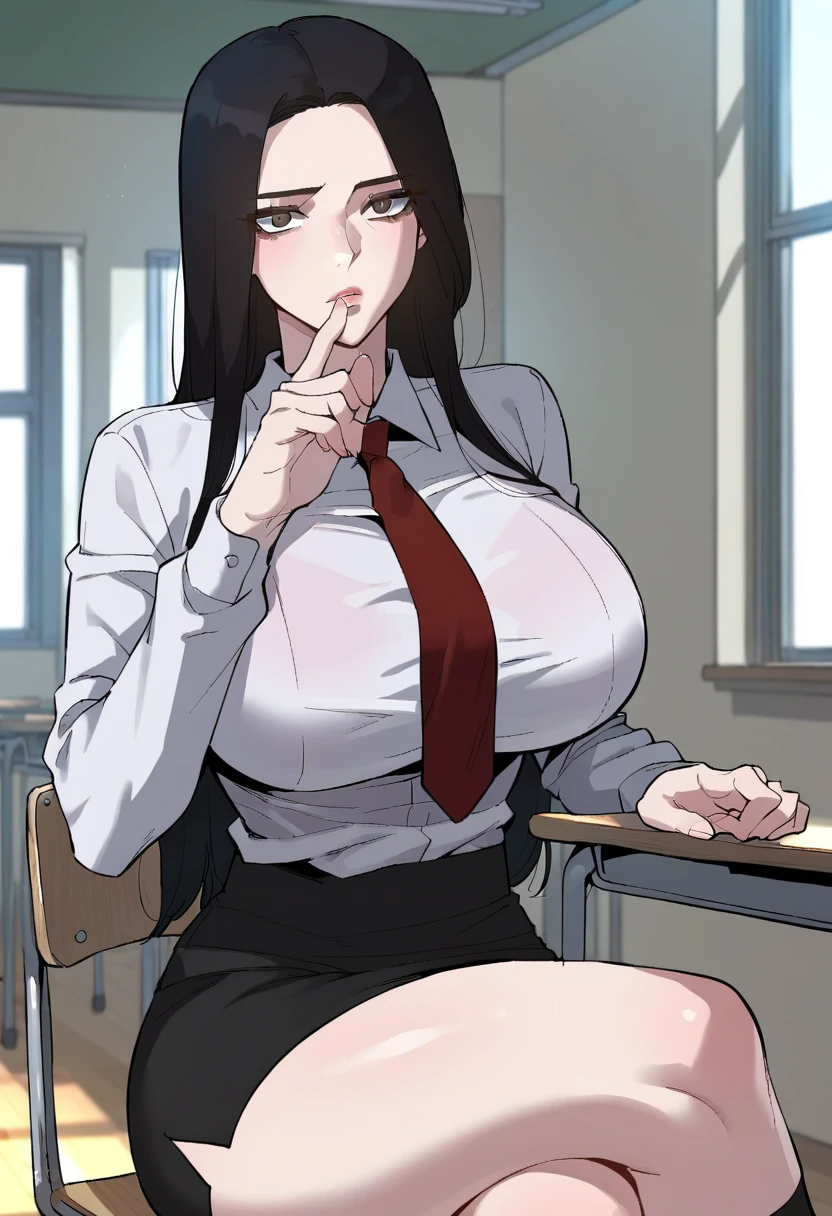 (Someone else's hand、Someone else's handのtablet、Someone else's handの中、pov tablet point of view、POV POV Perspective), embarrassed face、spread legs、(big breasts:1.5), beautiful female teacher