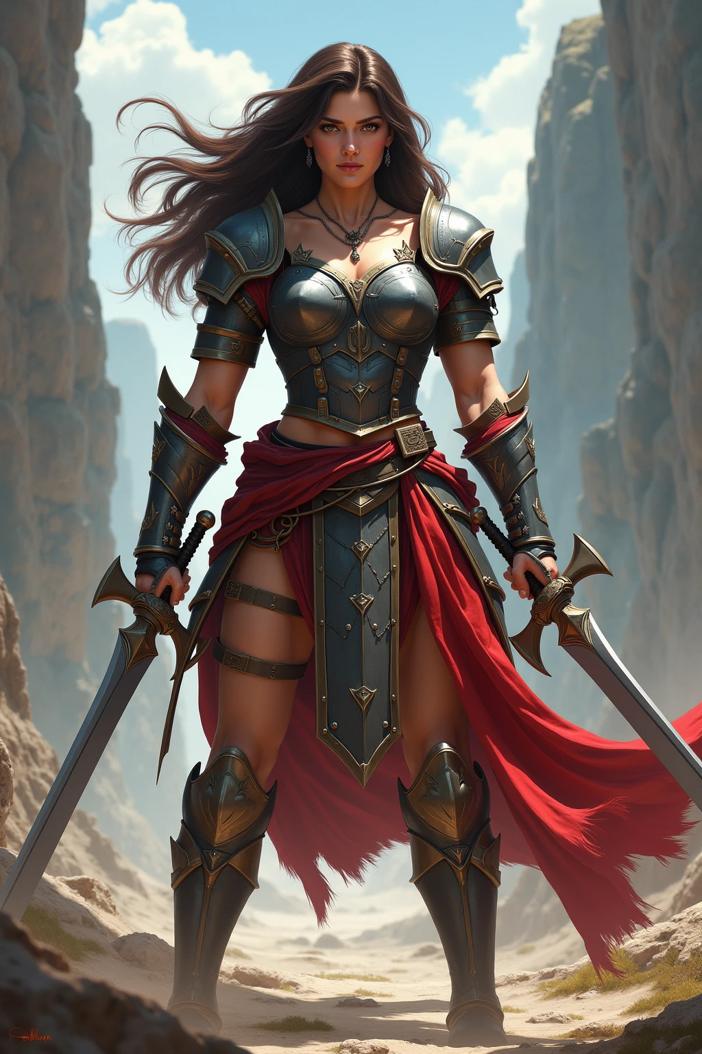 Charcoal pencil drawing, realistic drawing, black and white drawing, 4K, Best quality,create a digital painting, 4k, best quality,SexyToon,a woman in armor holding a knife and a knife in her hands, barbarian warrior woman, warrior woman , warrior, warrior girl, a very beautiful berserker woman, a beautiful warrior woman, valkyrie, barbarian woman, warrior queen, warrior princess, epic color illustration, north warrior, epic fantasy art style hd, very beautiful barbarian woman, beautiful warrior