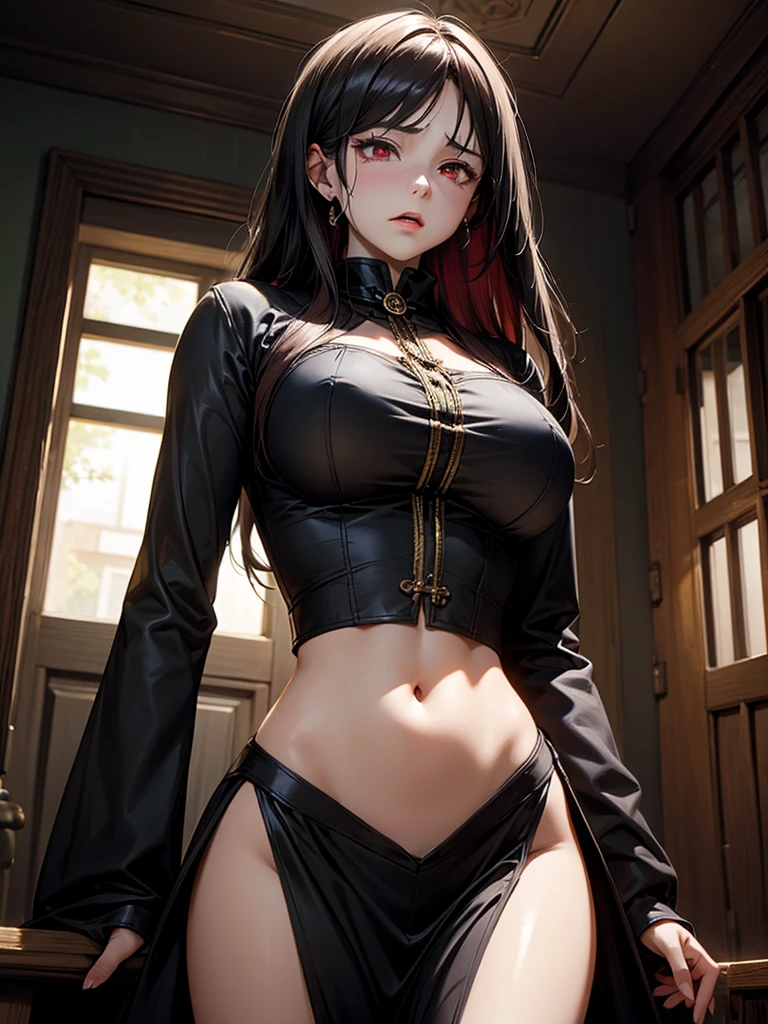 Looking at Viewer Top Quality　ultra-detailed hair　3DMM Black Hair　Women in Their 20s　realisitic　爆乳　Black underwear　suggestive pose　Shooting with Nikon Z7 II mirrorless camera,120mm F/4 Wide angle