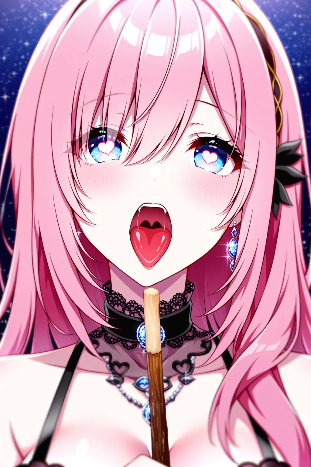 masterpiece,Beautiful adult woman ,Megurine Luka,Big Breasts,Bunny girl,Black leotard,Pink long hair,blue eyes,Embarrassed expression,blush,Pink nipples,Put your penis between your breasts,Put your hands together,Drooling,Blowjob,Taking a short penis deep in her mouth,Open your mouth,Bedroom,front,Complete human body