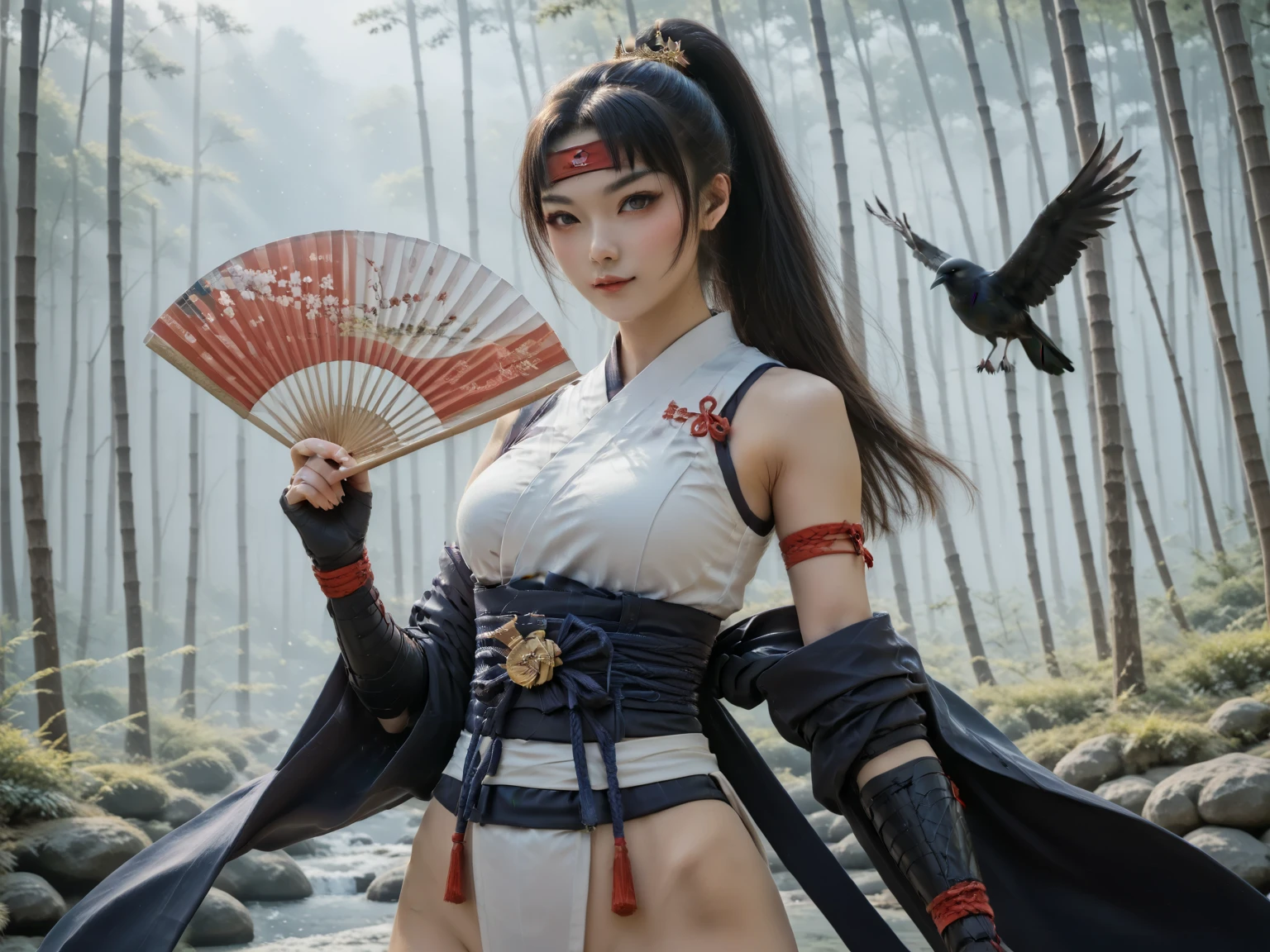 (mishima kazumi:1.3),(masterpiece:1.2),(photorealistic:1.4),(ulzzang-6500:0.6),4k,ultra res,(1girl:1.2),solo,(finely detailed eyes and detailed face:1.5),(red eye makeup:1.0),(extremely fine and beautiful:1.1),colorful,(gloss_skin:0.8),fair white skin,Glow Eyes,blush,glossy lips,full body,narrow waist,standing,brown eyes,black hair,(skirt lift+black lace panties),