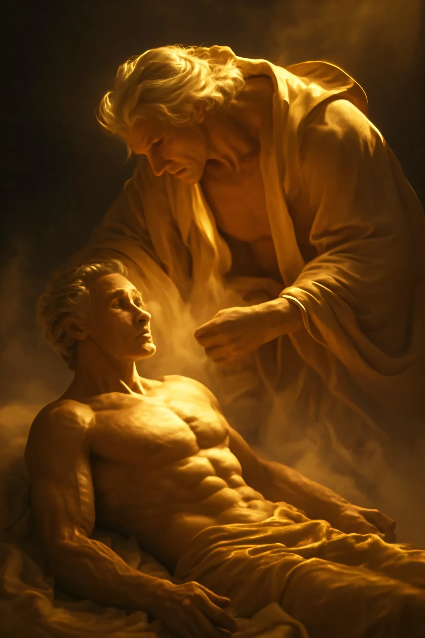 Make art the creation of adam by michelangelo 
