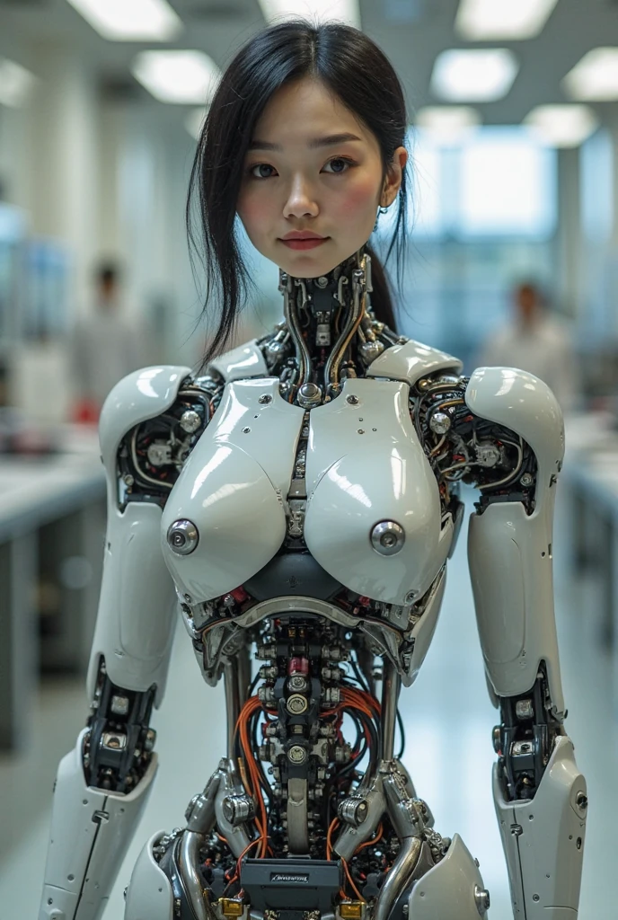 (masterpiece, best quality:1.2), (8k uhd, 16k, 32k, ultra high res), (photorealistic:1.37), (RAW photo), ultimate-realistic, ultimate-realistic details, ultimate-realistic texture, ultimate-intricate details, ultimate-realistic lighting, ultimate-realistic shadow, 1 japanese girl, ultimate-cute face, ultimate-RAW skin, ultimate-realistic eyes, (mechanical:1.4),  (armor), full body, wide shot