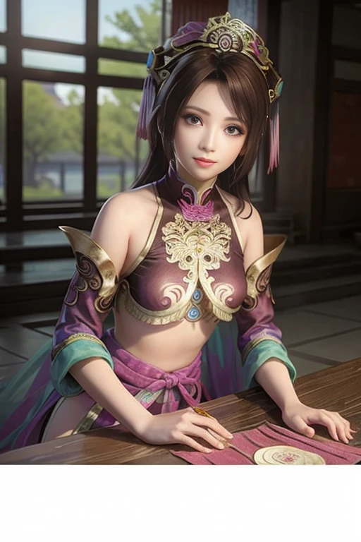 Diao Chan from Romance of the Three Kingdoms,masterpiece、Field,Grass area,beautiful girl、Beautiful Eyes、Puffy eyes、highest quality, 超High resolution, (reality: 1.4), Cinema Lighting、Japanese、Asian Beauty、Korean、so beautiful、Beautiful Skin、(超reality的な)、(High resolution)、(8k)、(Very detailed)、(美しくBeautiful Eyes)、(Very detailed)、Detailed face、Bright lighting、Professional Lighting、Diagonal Bangster Piece:1.4),(highest quality:1.4),(Confused:1.4)、Nipples are visible