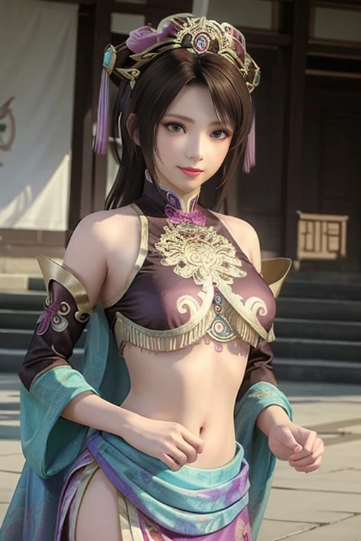 (Night:1.7), Cyberpunk_CityView, Before Window, sitting at attention,sitting on couch, ((purple outfit)),bare_shoulders,((chinese_clothes)),detached_sleeves,pink dress, jewelry,earrings,navel,brown_hair,brown_eyes,hair_ornament,hair_flower,multicolored_hair, 1 girl, 18yo,Young female,Beautiful Finger,Beautiful long legs,Beautiful body,Beautiful Nose,Beautiful character design, perfect eyes, perfect face, looking at viewer, (innocent_big_eyes:1.0),(expressionless:1.3), NSFW,official art,extremely detailed CG unity 8k wallpaper, perfect lighting,Colorful, Bright_Front_face_Lighting, (masterpiece:1.0),(best_quality:1.0), ultra high res,4K,ultra-detailed, photography, 8K, HDR, highres, absurdres:1.2, Kodak portra 400, film grain, blurry background, bokeh:1.2, lens flare, (vibrant_color:1.2) (Beautiful,large_Breasts:1.4), (beautiful_face:1.5),(narrow_waist),