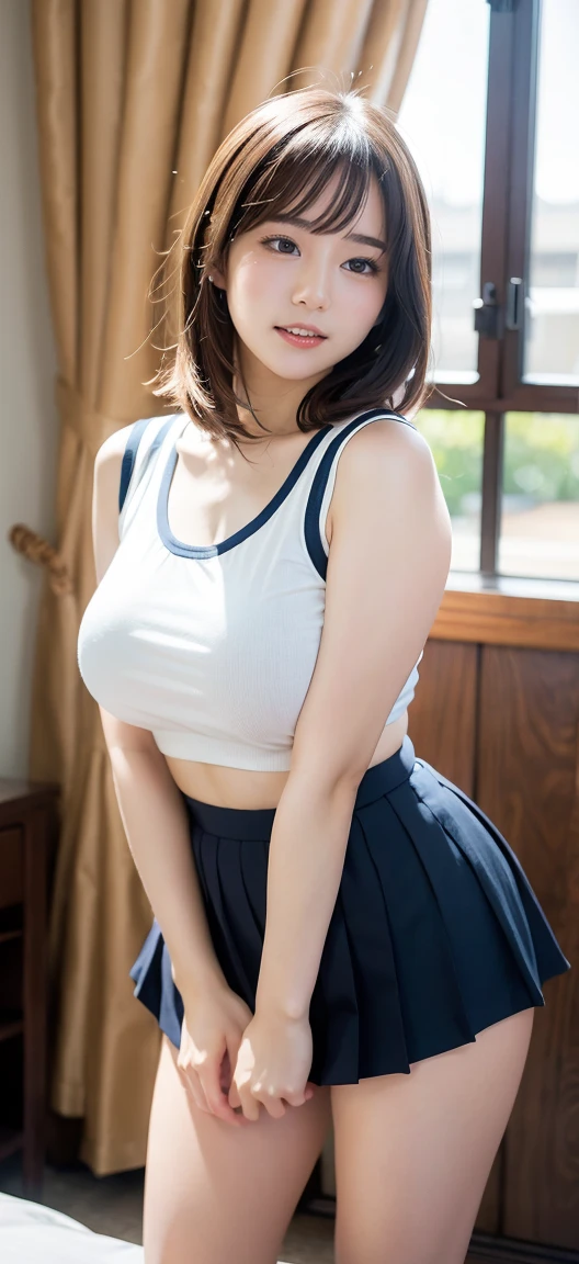 ((top-quality、8k、masterpiece:1.3))、foco nítido:1.2、Beautiful woman with perfect body:1.4、(Beauty of slender abs:1.4)、((Layered Haircut、huge tit:1.2))、 Underage girls, Lori, huge tit:1.4, ,shinny skin、Beautiful delicate face、Beautiful delicate eyes、cleavage of the breast、Dark hair、Highly detailed facial and skin texture、、exposed shoulder、cleavage of the breast、cute face, Japan school uniform、Junior high school girl、(Show off your panties、spread legswide、opens legs、Skirt fluttering in the wind、frombelow、Focus on the lower back、Twisting the skirt、Lifting the skirt very embarrassing、Troubled look)