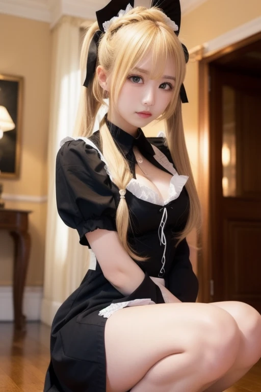 Adult female, Sexy Witch Cosplay, Long dark blonde wavy hair、Off-the-shoulder knit, (Mini flare skirt with slit), Puffy nippleedium Milk, Cute Smile、Exposing shoulders、(Pose to lean forward and emphasize the chest)、(looked back)、Sexy Hips、Black high heels、Gorgeous magic wand and book、Church of the castle、Sexy pose、(((The wind blows up my skirt)))、Sexy black lace panties、(((I can see all your pants)))