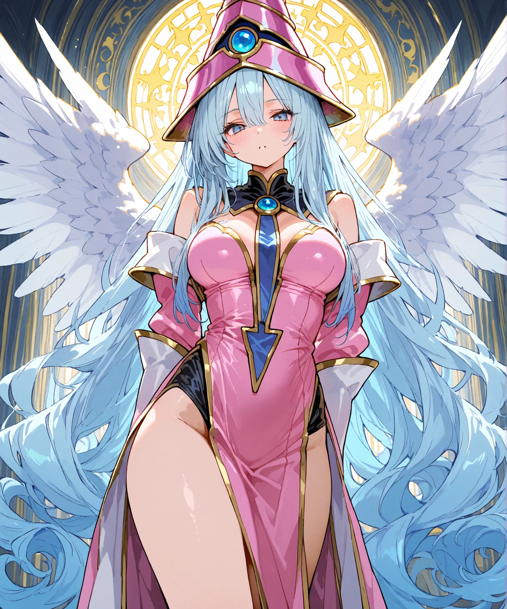 ((Masterpiece)), best quality, absurderes, ultra detailed, holographic, cowboy shot, demon girl, mature girl, super beautiful asian girl with very beautiful violet glowing eyes, beautiful glowing white multicolored hair, high ponytail,, super beautiful and stunning luminous devil wings, nice and sexy body, slim body, perfect body, wearing a black mini dress, super tight dress, translucid dress, playing in a funny hell, flirting with viewer