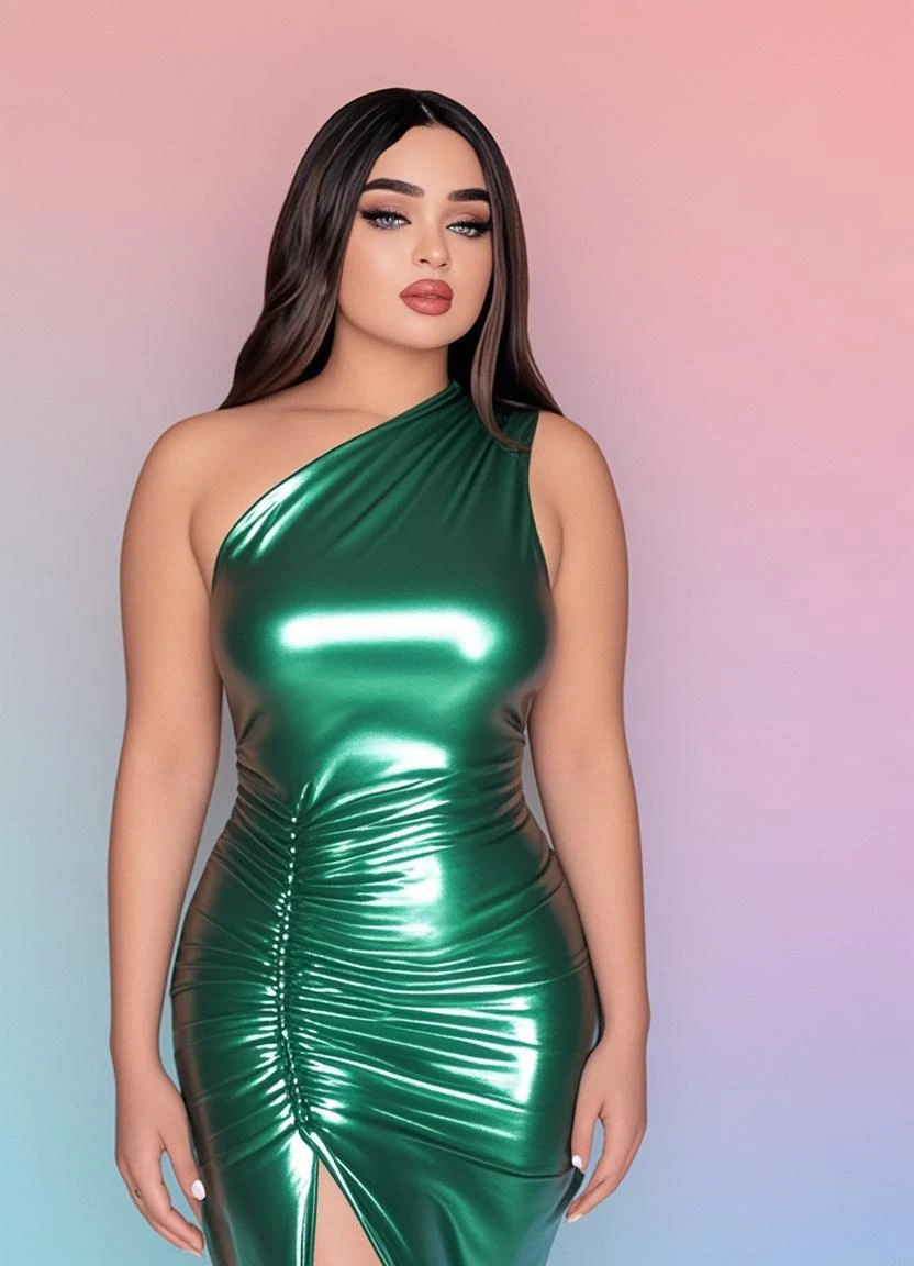 mannequin in a metallic green dress with minimalist background sent Art Pinup, no estilo artgerm, arte digital de um elegante, estilo artgerm, em estilo de artgerm, arte wlop, Arte do WLOP, desenhado no estilo de artgerm, Artgerm e Wlop, Arte de Wlop e Greg Rutkowski