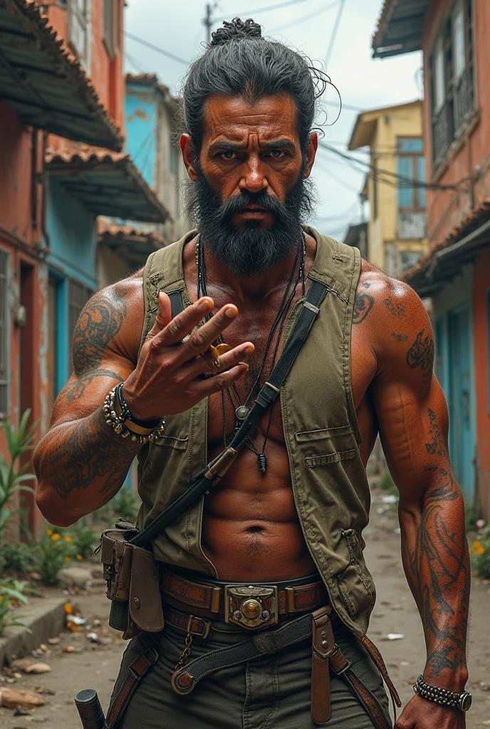 (1 boy with straw hat, aviator glasses, goatee and mustache, traveler, destroyed city, torso, dark mood, beard, backpack, parkour), (best quality, 4k, 8k, high resolution, masterpiece: 1.2) , ultra detailed, (realistic, photorealistic, photorealistic: 1.37), intricate details, complex background, dramatic lighting, cinematic composition, moody colors, gritty atmosphere, post-apocalyptic setting, rugged facial features, backpack contents, parkour pose, body defined,