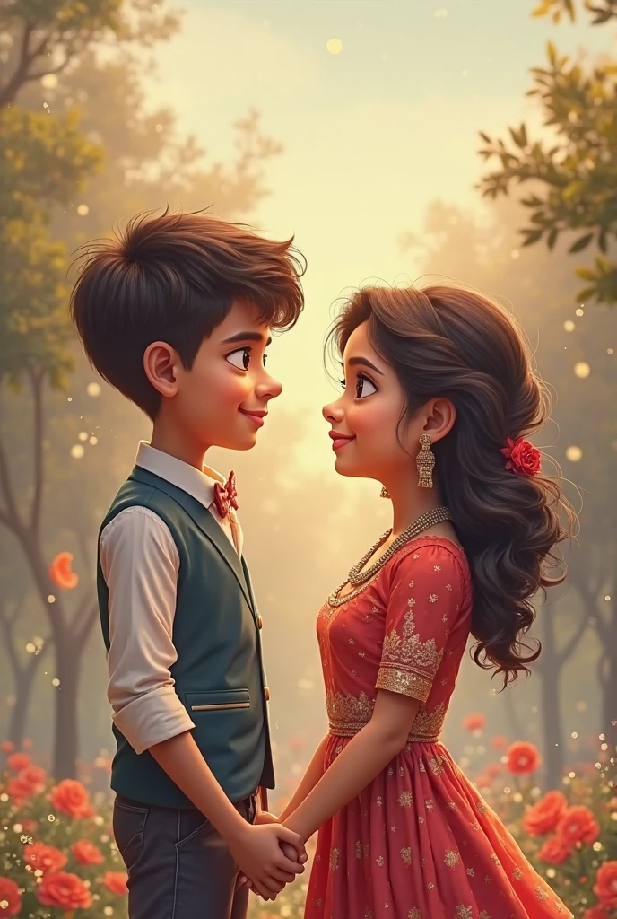 Viratkohli propising a girl with red flower