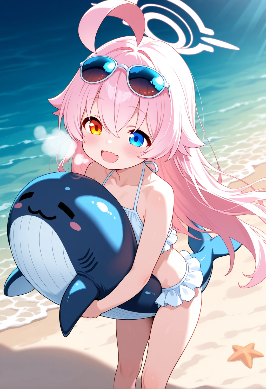 best quality,ultra detailed,extremely detailed and beautiful,perfect anatomy,perfect hands,(Undersea), 1 girl, full body ,(Fish pulls on bikini:1.4),topless,bikini aside,(Himemori Luna),(12 years old)+,pink hair,Odd Eyes,right purple eye,left green eye, (long hair), gradient hair,blue hair,(frilled black bikini),(low rise bikini), crown, fetal position ,cry,