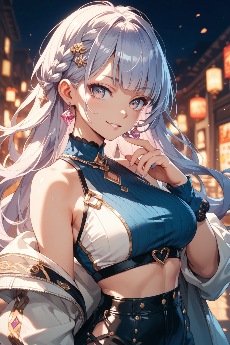Browsing Caution,Tamamo Cross \(umamusume\),(Perfect hands),(Perfect Anatomy),(masterpiece),(Highest quality),Embarrassing,blush,Cut out,Off the shoulder,High Quality Lingerie,See through,Shopping Centre,shopping
