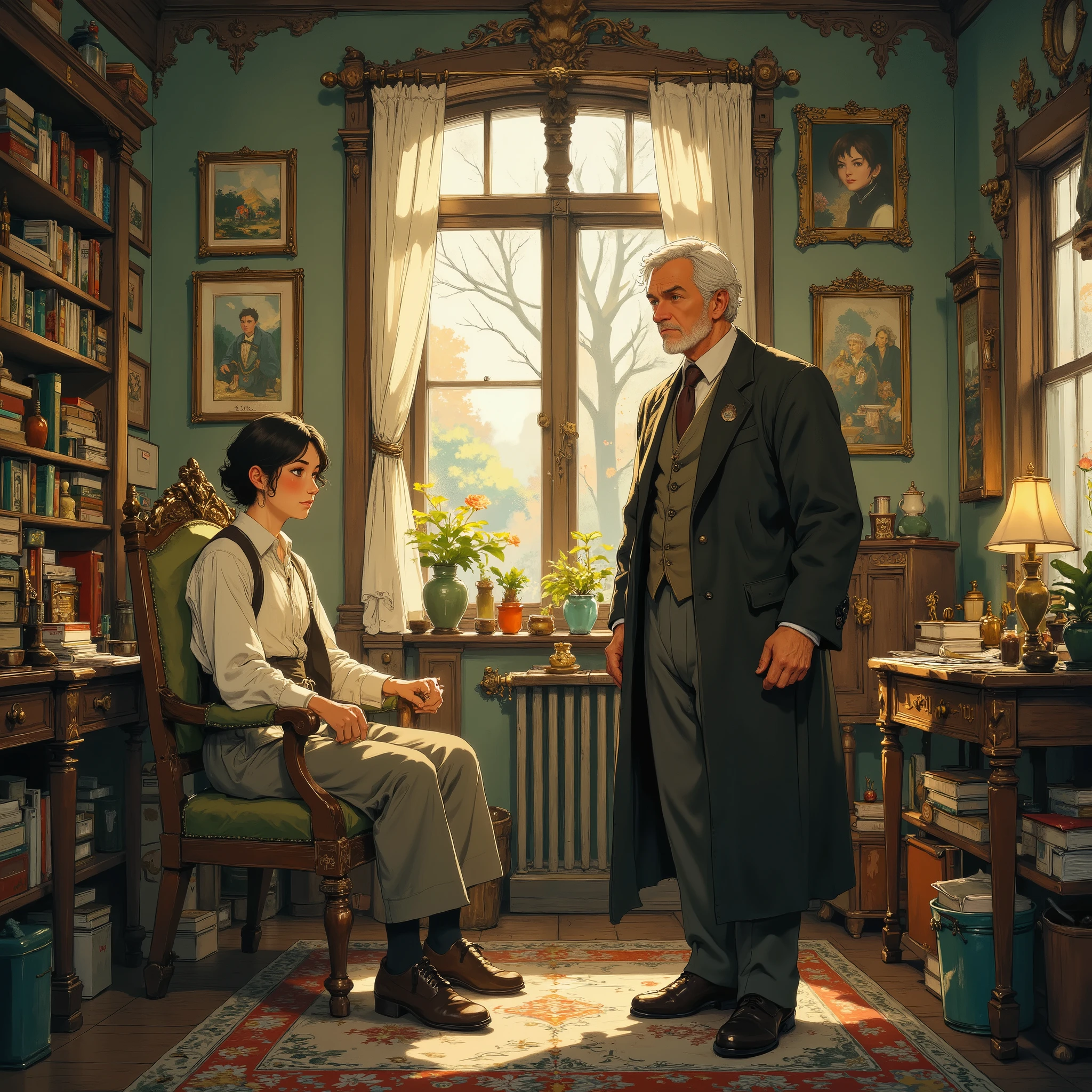 Anime art,anime style,
"A retired mage in a fantasy setting, living an ordinary life. Flawed, unhappy, and unfulfilling. Can a mage achieve this in a way that is both ordinary and fulfilling?"
**Negative Prompt:**
"A retired mage in a fantasy setting, living an ordinary life. Cannot achieve this in a way that is both ordinary and fulfilling."