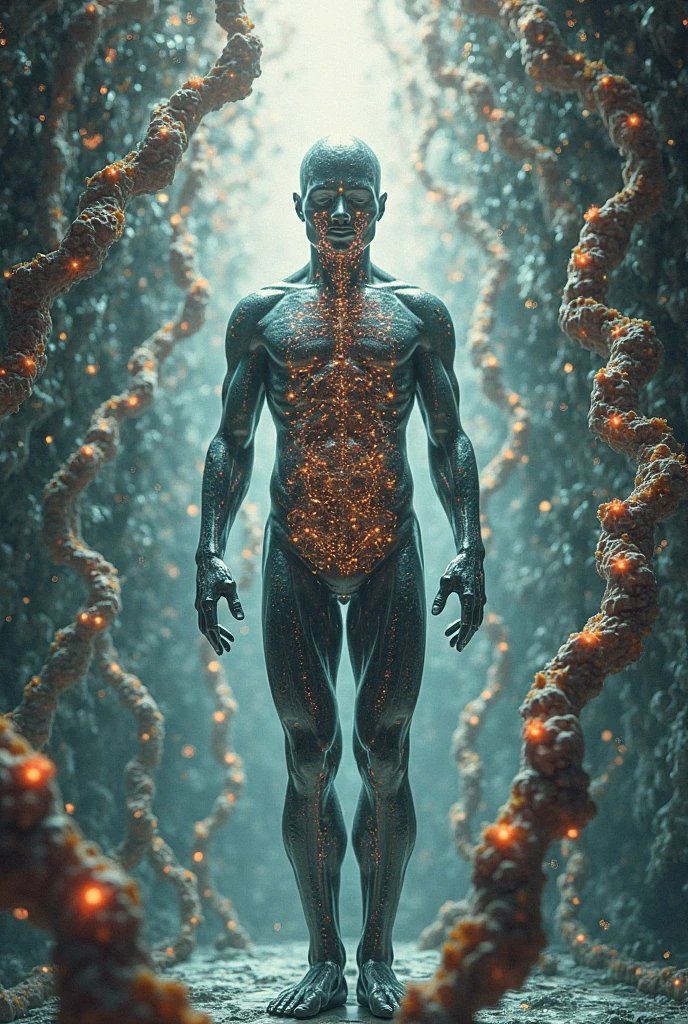 Hyper-realistic style, detailed organic diagram, CENTRALIZED human body intelligence, #21B9CD background colors and #7738A5+ cinematic shot + dynamic composition, incredibly detailed, sharpness, detail + superb details + night with light + perfectionism + award-winning realism ((soft lighting))