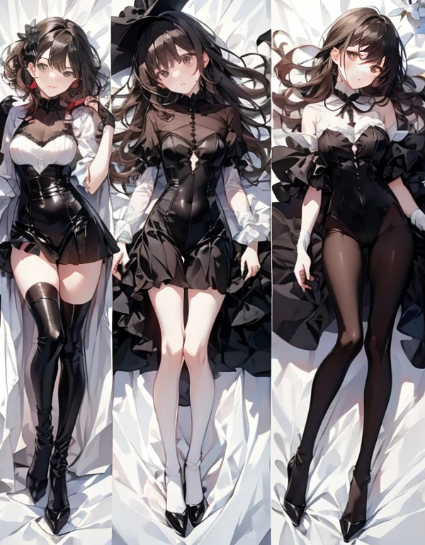 (((Beautiful illustration、top-quality、cute petit girl、Perfect limbs:1.3、Perfect fingers:1.3、perfect anatomia:1.3)))、(transform sequence)、((maid style leotard))、sixteen years old、Slender beautiful girl、Fractal Art、baby-face、((stright long hair))、big drooping eyes、red blush、Perplexed、Full Body Display、(1 persons)、(tights)、