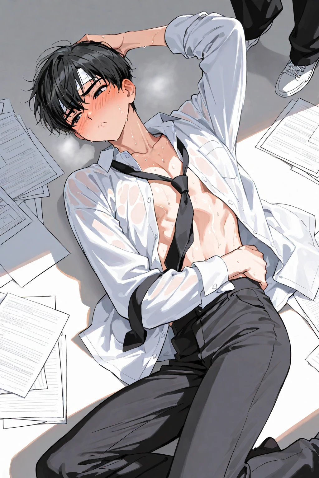 ( positions)、14-year-old boy、(1boy)、Focus on the ass.、As a matter of fact, cute 14 year old boy,Real face，Page zoom，Slight swelling,(big ass),thin boy,body boy,smile, perfect body boy,wet boy,big ass,wet milk, perfect detail,Wear tight white pants. ,professional boy photo, masterpiece, big, shiny skin, flirting, from above, (bangs), (sweaty: 1.3), blur background, photo of a boy 14 years old, white panties, (white lace panties), panty shot, spread legs, skirt, uniform, dark brown hair, realistic, lips, Brown eyes, Glossy skin, Shiny skin, Mature beautiful face, Seductive eyes, Lifting thighs, Backlit, M legs,(blush),