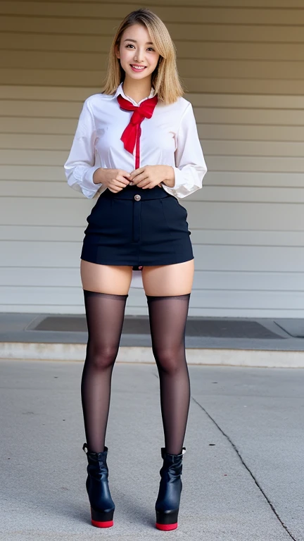 1girl, bedroom, short hair, best quality, braless, thick legs, ((underboob)), ultra high res, (photorealistic:1.3),eyeliner, school uniform, perfect body, dark blonde hair, [smiling], happy, narrow waist, (close-up), (from below), skinny, leggings,  20d, <lora:20d_new:0.3>,  ,spread pussy, cum dripping from pussy, <lora:Creampie_v11:0.4>